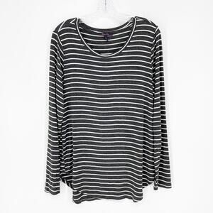Olivia Sky Long Sleeve Soft Stretchy Striped Top Size Large
